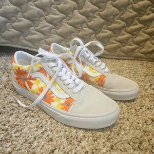 Old Skool Checkerboard Floral Blanc Vans